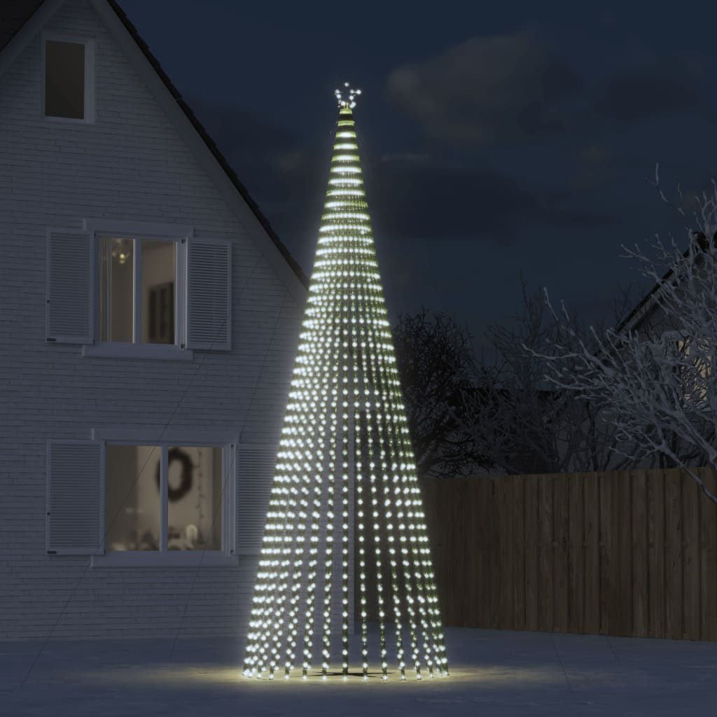 Vidaxxl Sapin de Noël LED 1544 LED 500 cm blanc froid
