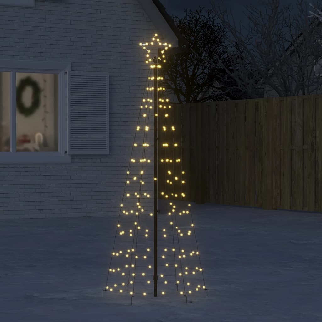 VidaXL Sapin de Noël LED avec piquets 220 LED blanc chaud 180 cm