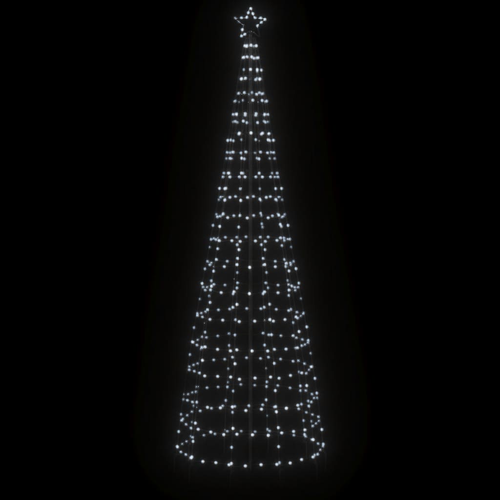 VidaXL Sapin de Noël LED avec piquets 570 LED blanc froid 300 cm