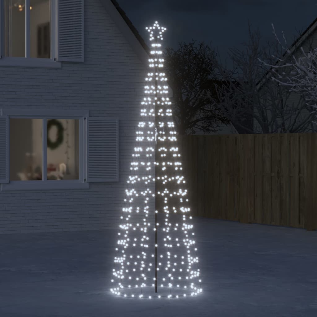 VidaXL Sapin de Noël LED avec piquets 570 LED blanc froid 300 cm