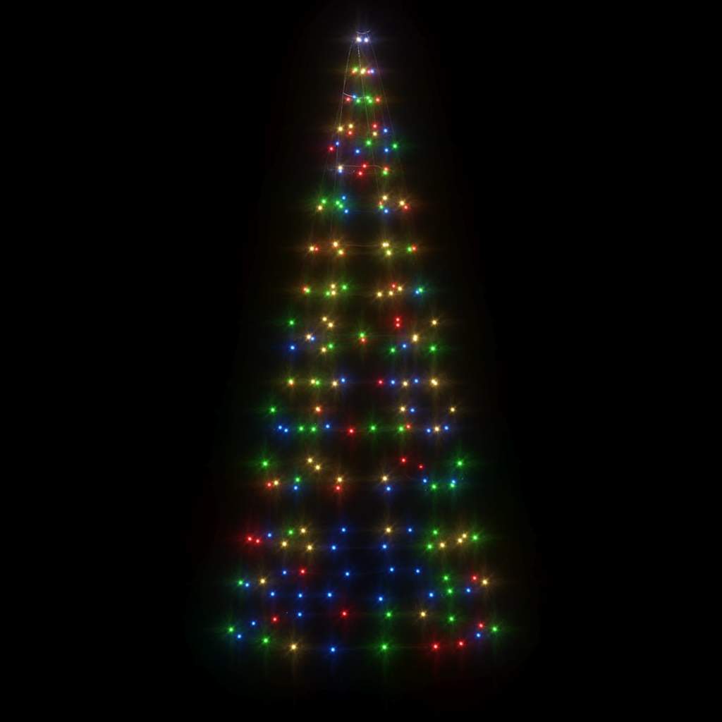 Vidaxxl Sapin de Noël LED sur mât de drapeau 200 LED colorées 180 cm