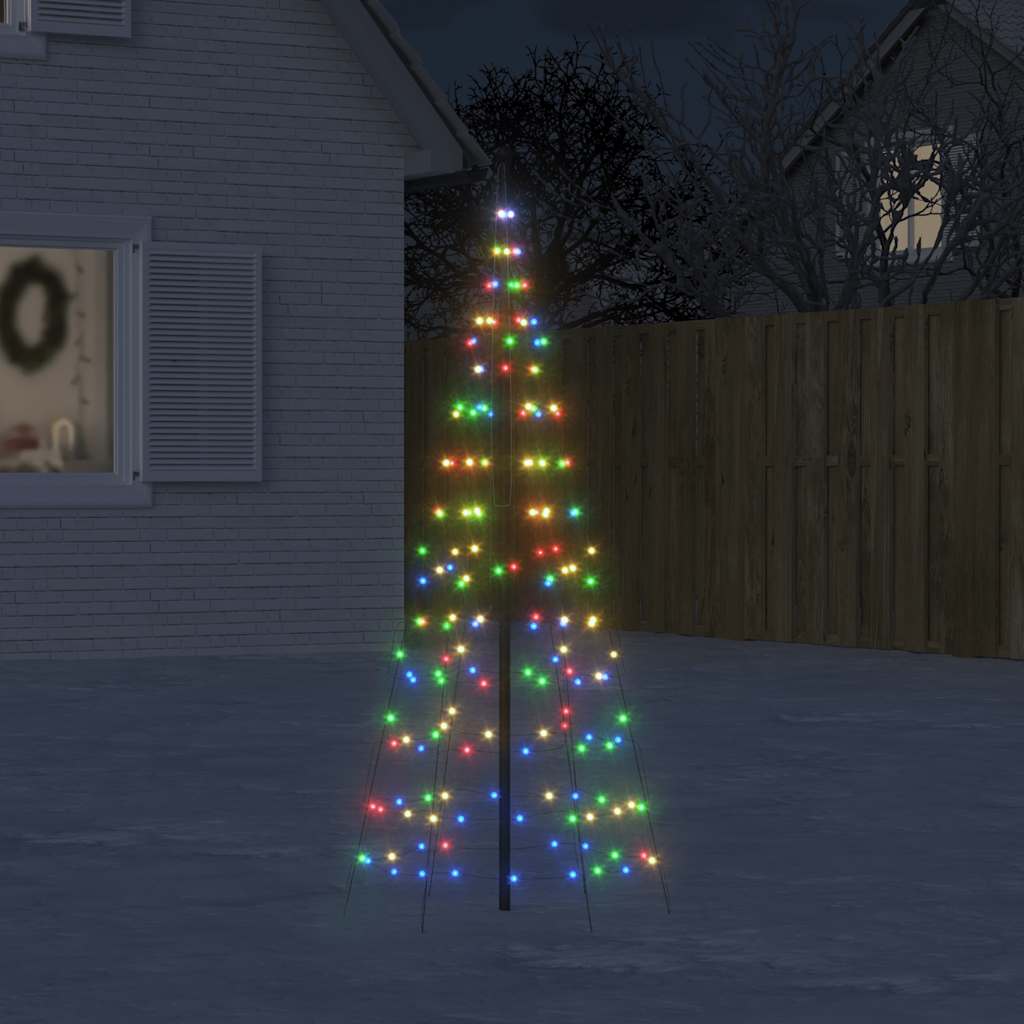 Vidaxxl Sapin de Noël LED sur mât de drapeau 200 LED colorées 180 cm