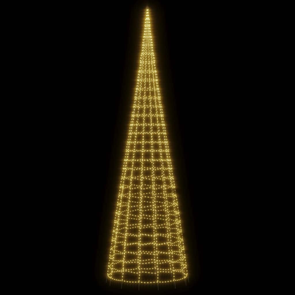 Vidaxxl Sapin de Noël LED sur mât de drapeau 3000 LED blanc chaud 800 cm