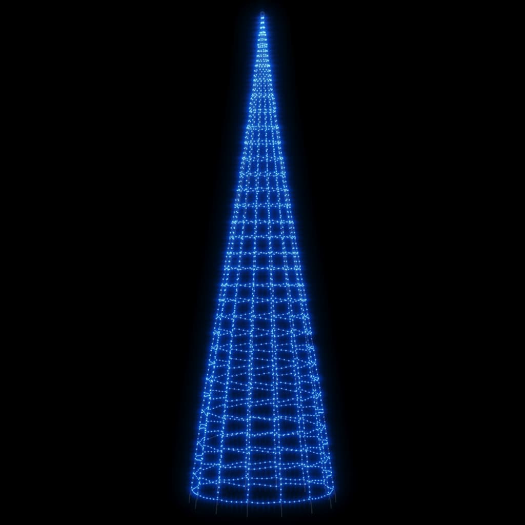 Vidaxxl Sapin de Noël LED sur mât de drapeau 3000 LED 800 cm bleu