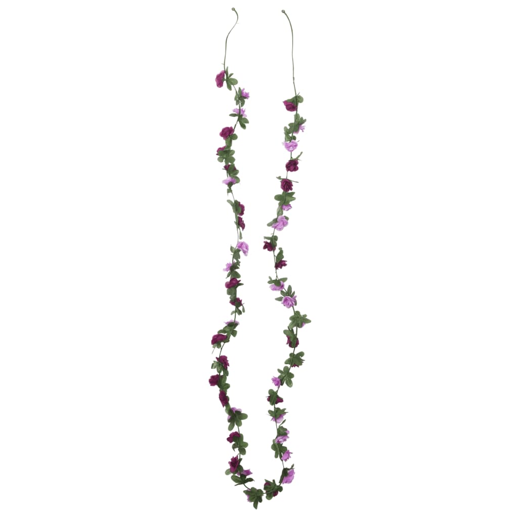 VidaXL guirlandes de Noël avec fleurs 6 pcs 250 cm printemps violet clair