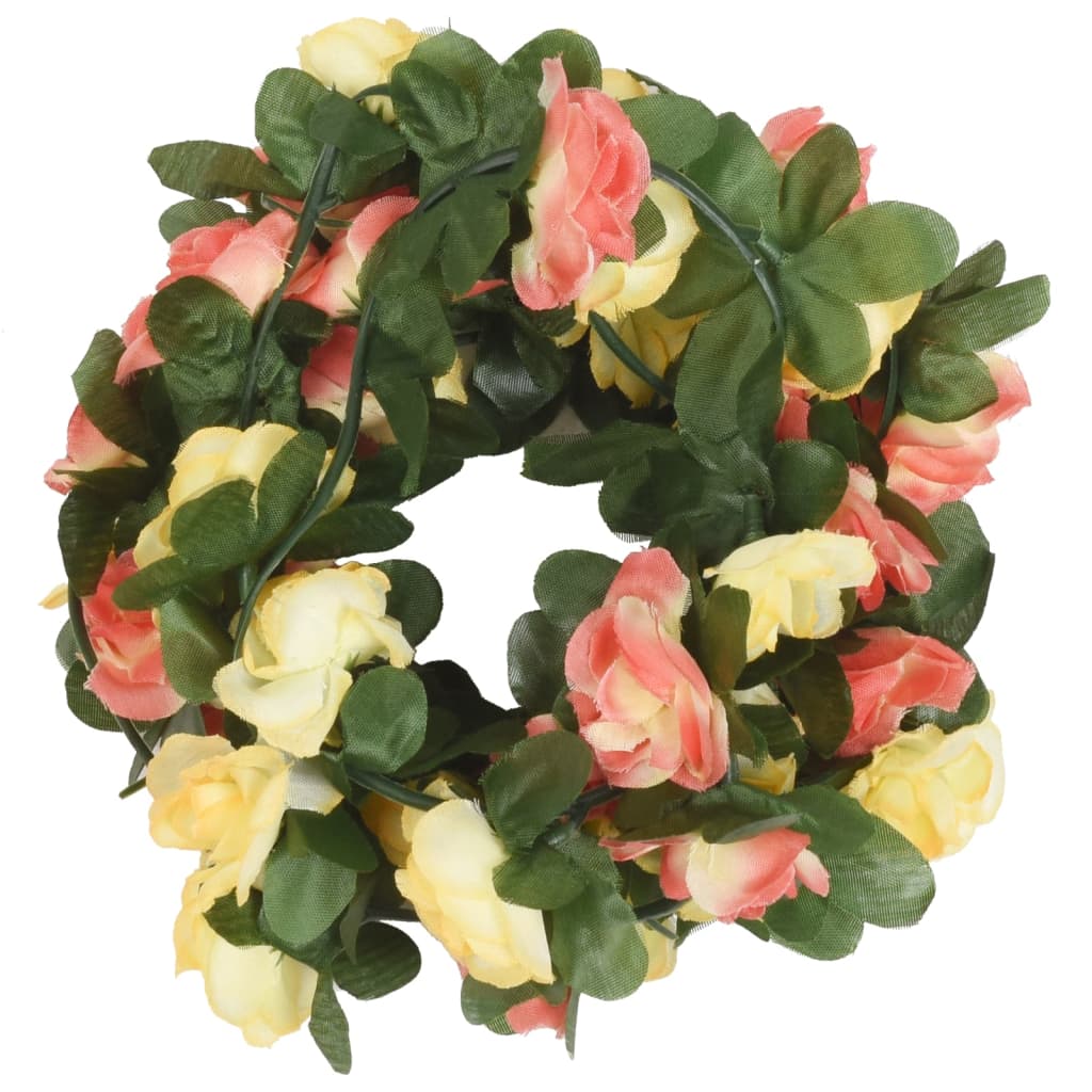 VidaXL guirlandes de fleurs 6 pcs 250 cm printemps coucher de soleil rouge
