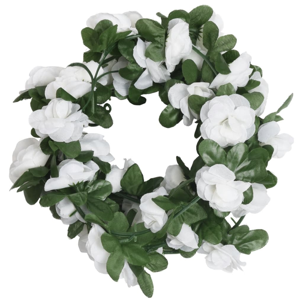 VidaXL guirlandes de Noël avec fleurs 6 pcs 250 cm blanc printemps