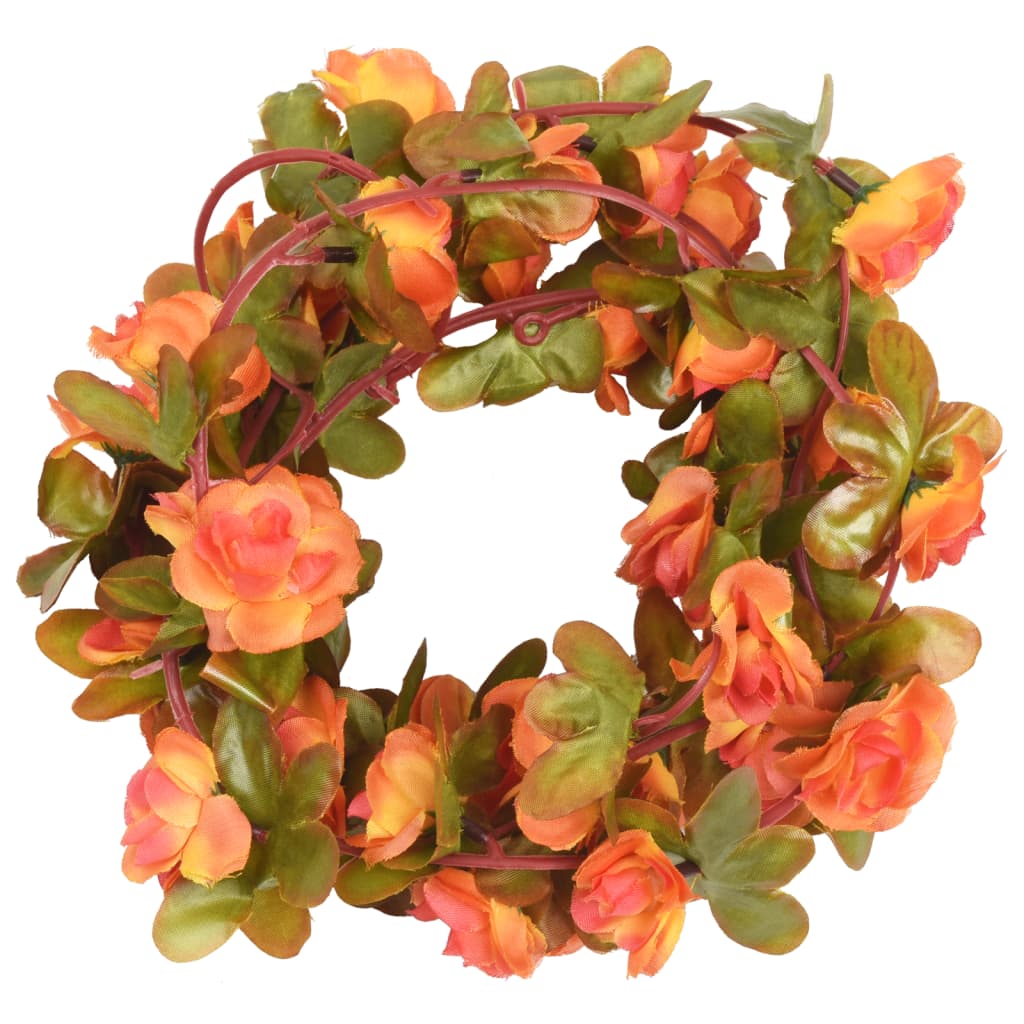VidaXL guirlandes de Noël avec fleurs 6 pcs 250 cm orange