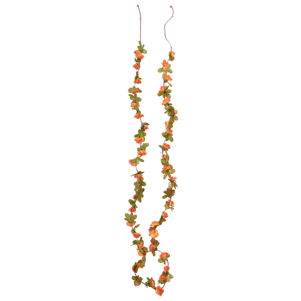VidaXL guirlandes de Noël avec fleurs 6 pcs 250 cm orange