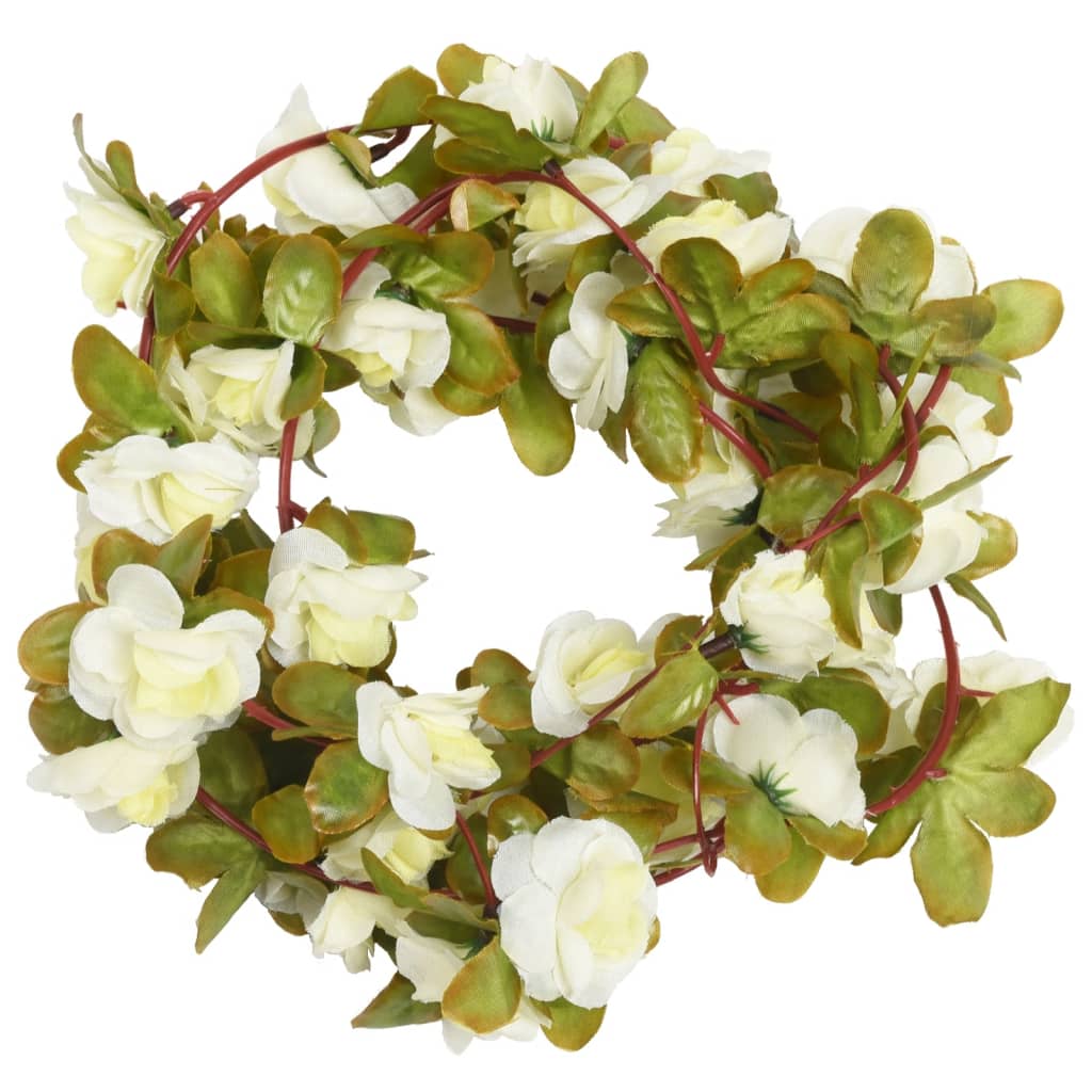 Vidaxx guirlandes de Noël avec fleurs 6 pcs 250 cm blanc