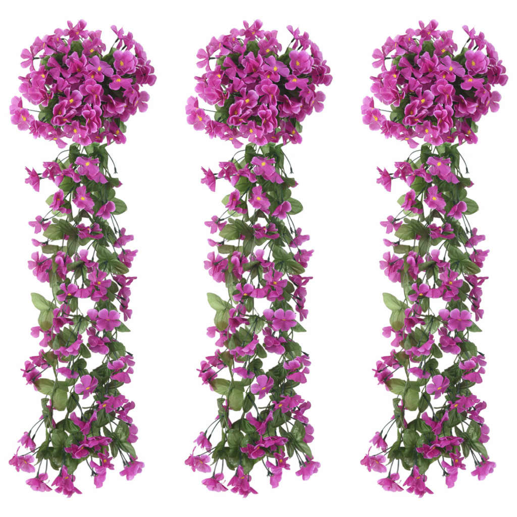 VidaXL guirlandes de Noël avec fleurs 3 pcs 85 cm violet clair