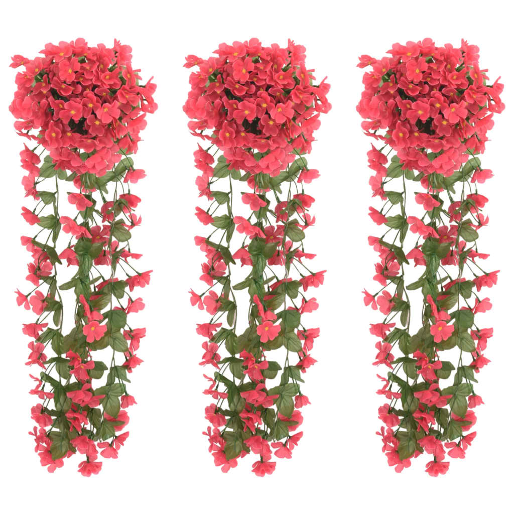 VidaXL guirlandes de Noël avec fleurs 3 pcs 85 cm rose