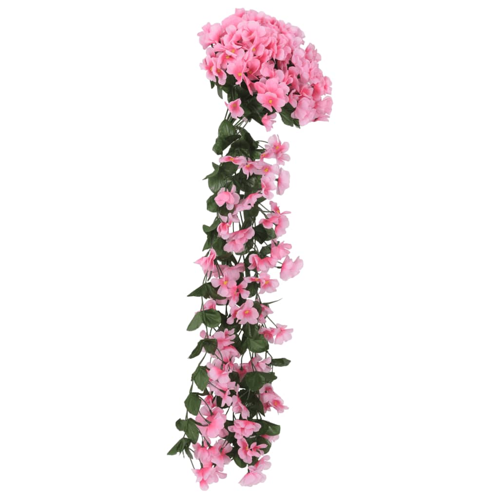 VidaXL guirlandes de Noël avec fleurs 3 pcs 85 cm rose