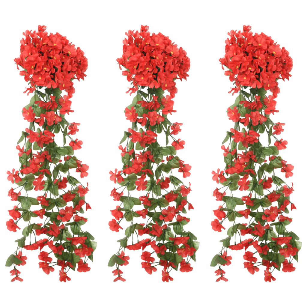 VidaXL guirlandes de Noël avec fleurs 3 pcs 85 cm rouge