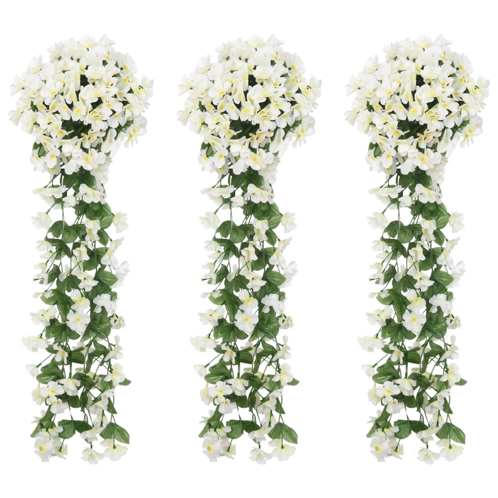 VidaXL guirlandes de Noël avec fleurs 3 pcs 85 cm blanc