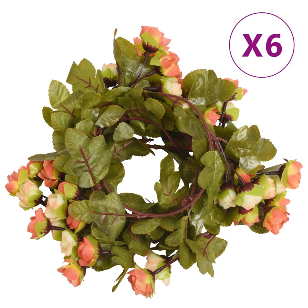 VidaXL guirlandes de Noël avec fleurs 6 pcs 215 cm rouge lever du soleil