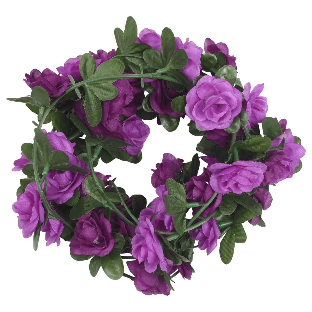 VidaXL guirlandes de Noël avec fleurs 6 pcs 240 cm violet clair