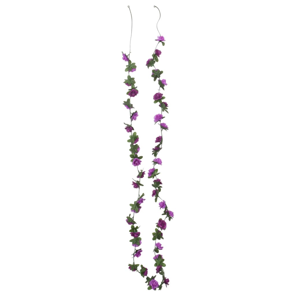 VidaXL guirlandes de Noël avec fleurs 6 pcs 240 cm violet clair