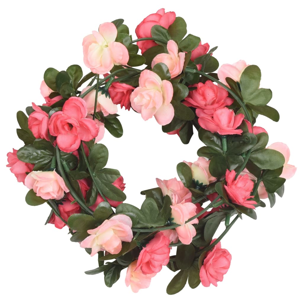 VidaXL guirlandes de Noël avec fleurs 6 pcs 240 cm rose