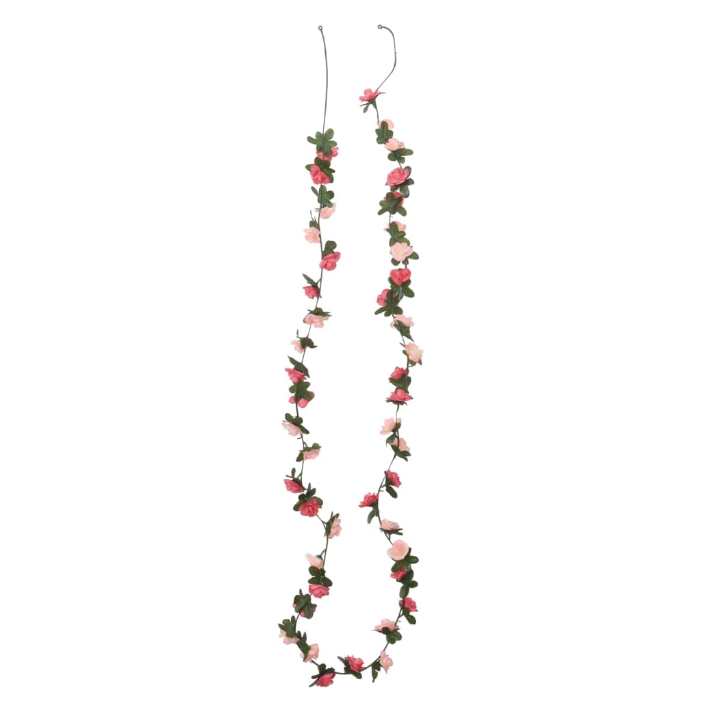 VidaXL guirlandes de Noël avec fleurs 6 pcs 240 cm rose