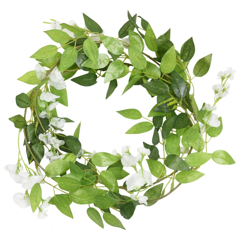 Vidaxx guirlandes de Noël avec fleurs 6 pcs 200 cm blanc