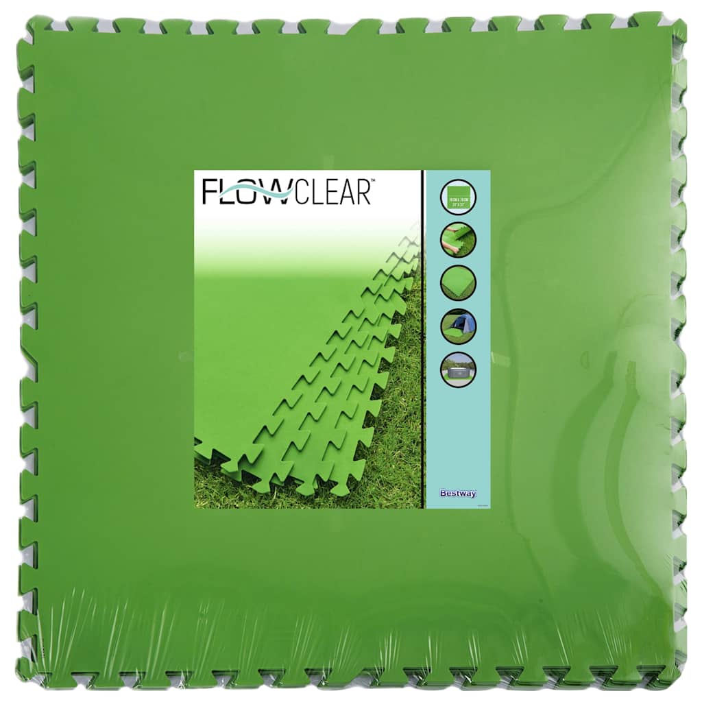 Bestway protections de fond flowclear 9 pcs 5,47 m² vert