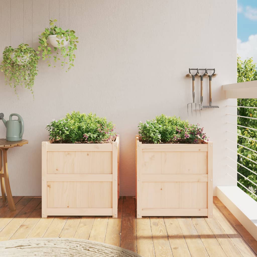 Vidaxx jardinières 2 pcs cm bois de pin massif