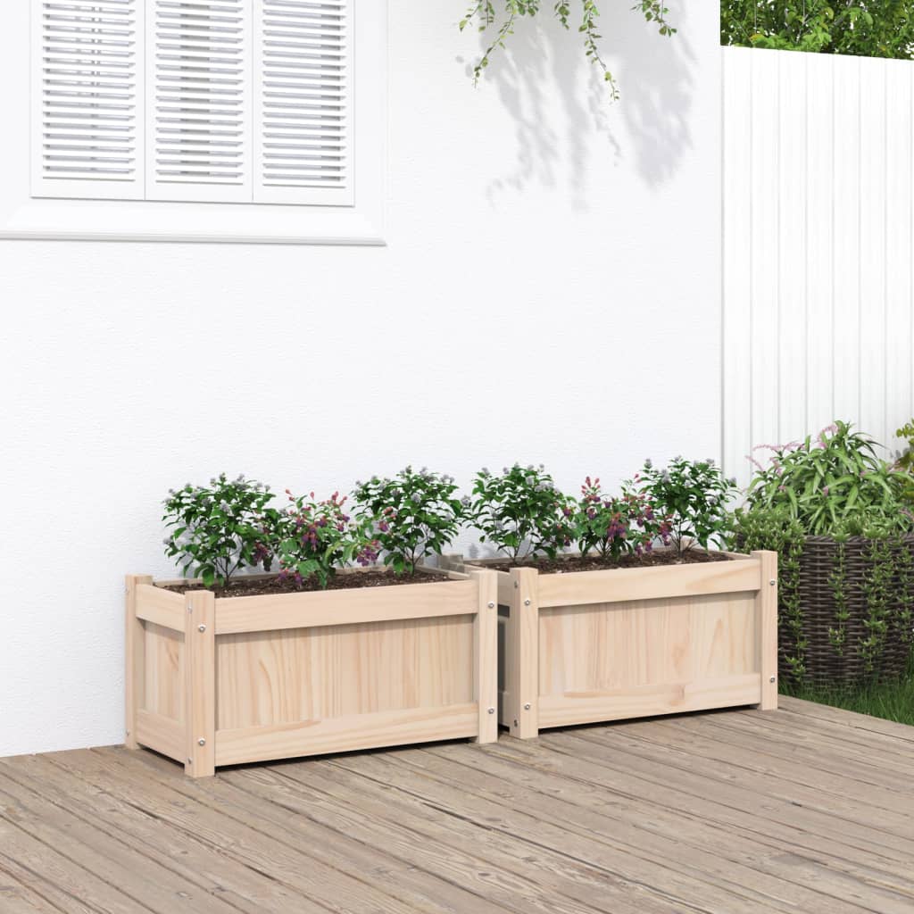 Vidaxx jardinières 2 pcs cm bois de pin massif