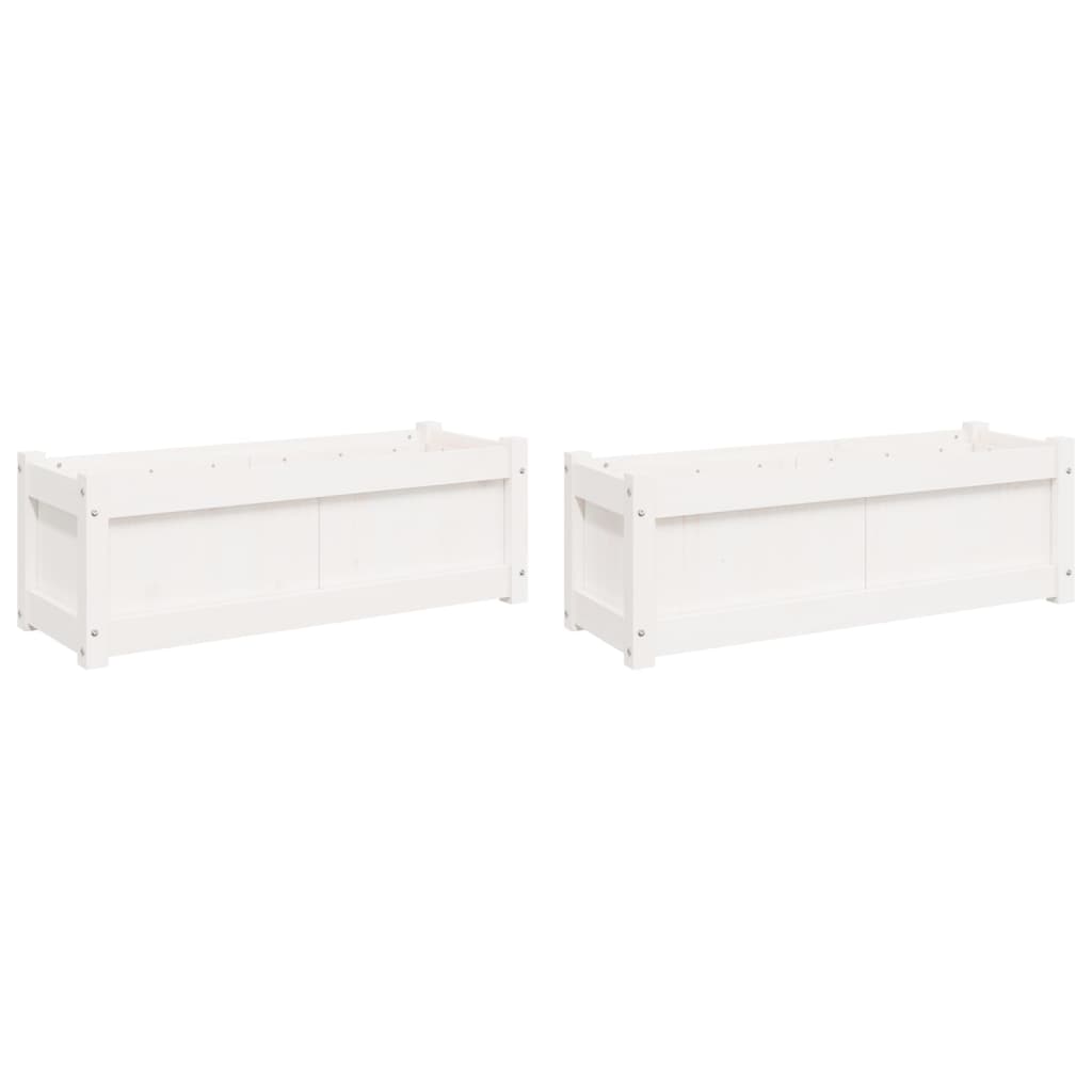 Vidaxx jardinières 2 pcs cm bois de pin massif blanc