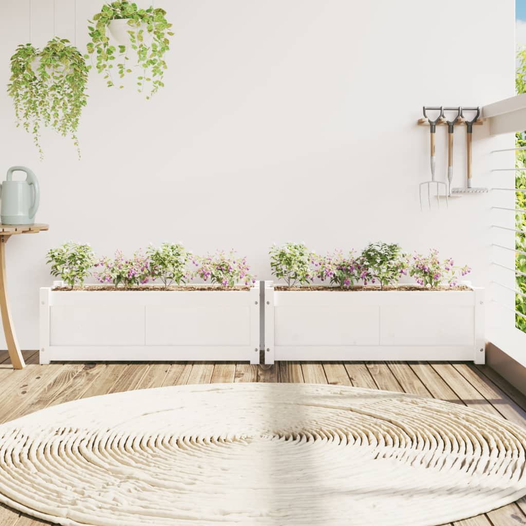 Vidaxx jardinières 2 pcs cm bois de pin massif blanc