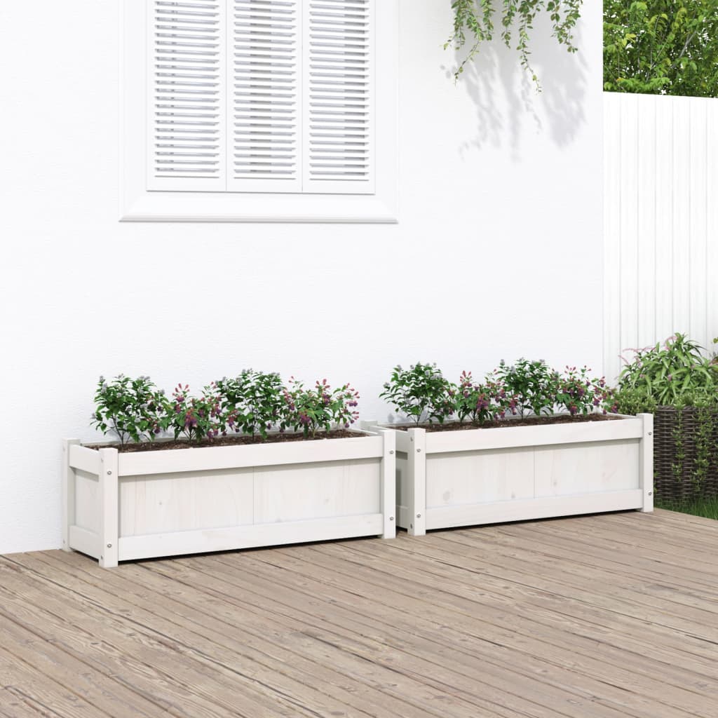 Vidaxx jardinières 2 pcs cm bois de pin massif blanc