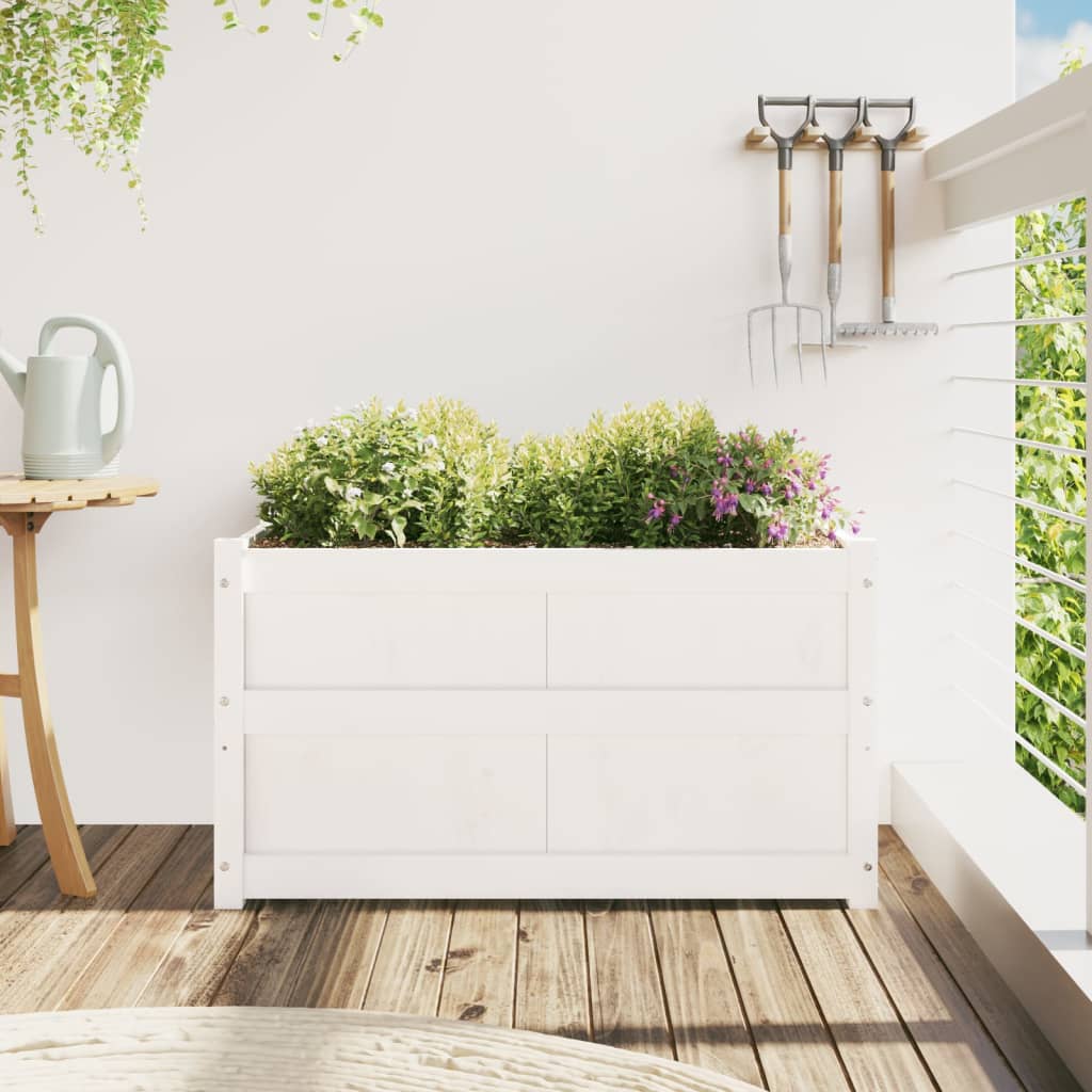 Vidaxx jardinière 90x50x50 cm bois de pin massif blanc