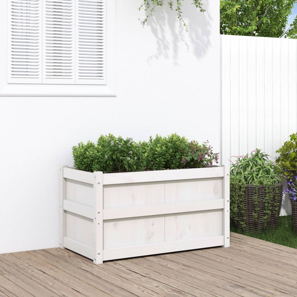 Vidaxx jardinière 90x50x50 cm bois de pin massif blanc