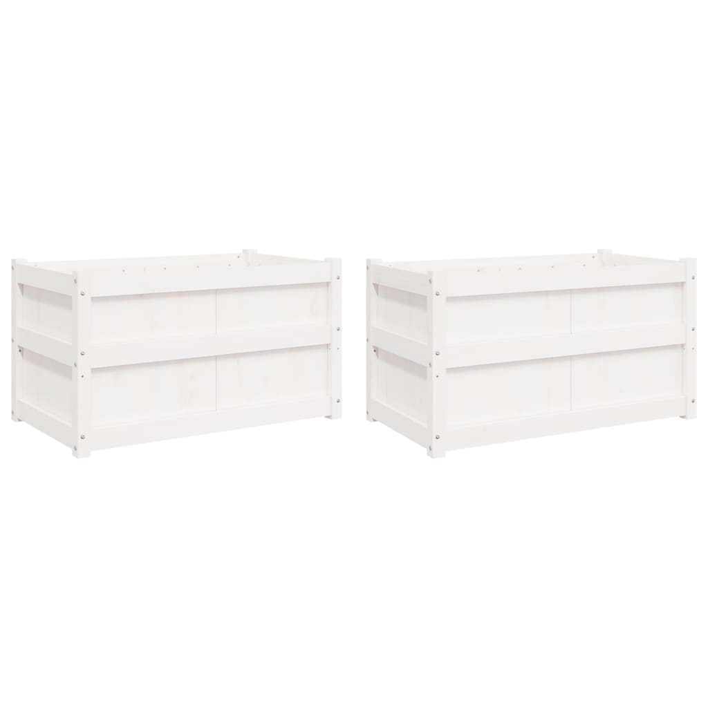 Vidaxx jardinières 2 pcs cm bois de pin massif blanc
