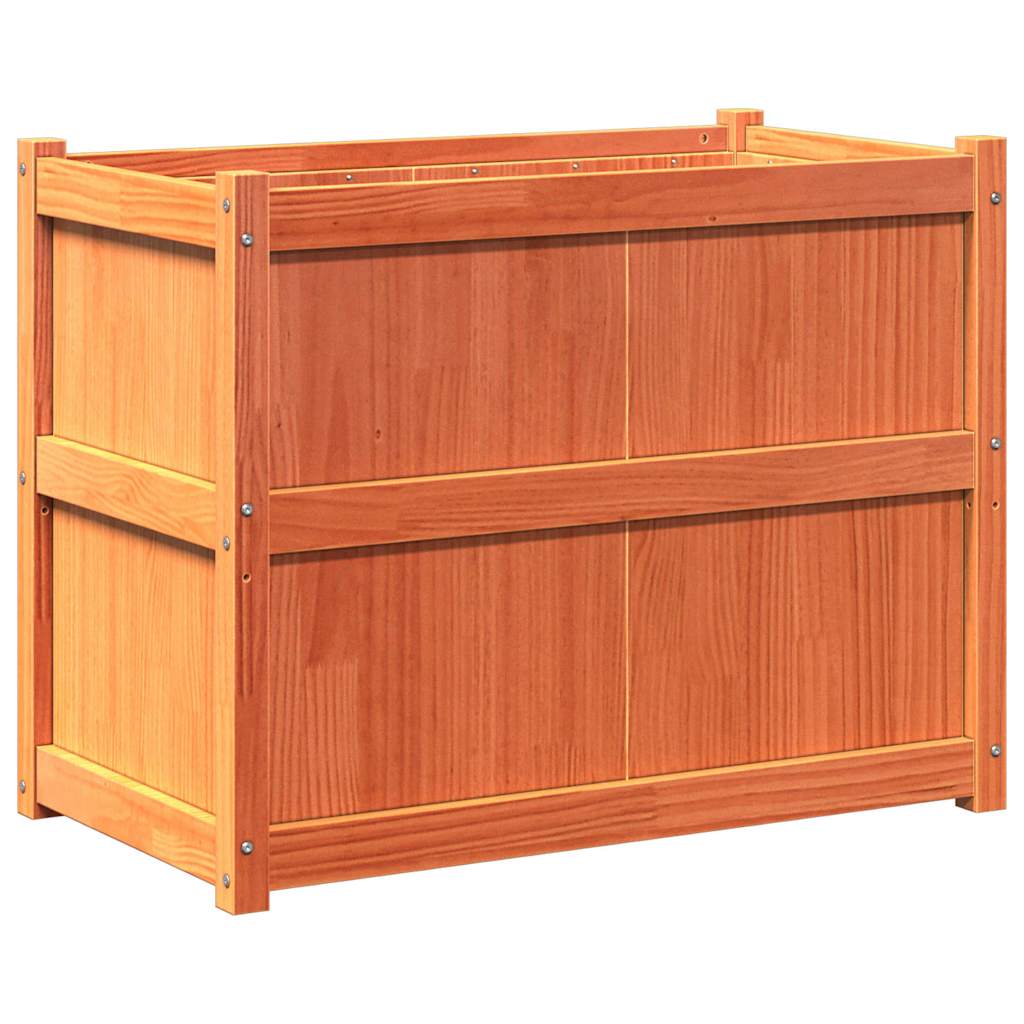 Vidaxx jardinière 90x50x70 cm bois de pin massif, marron lavé