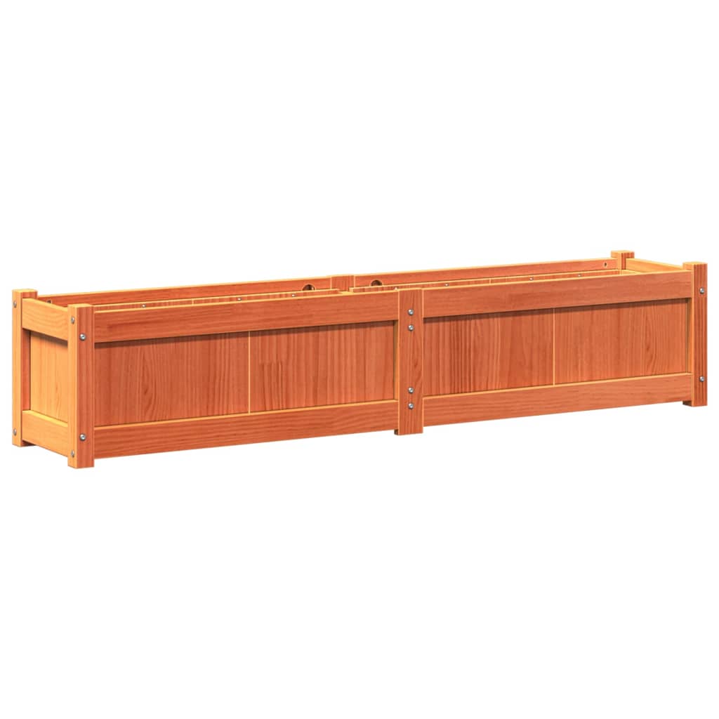 Vidaxx jardinière 150x31x31 cm bois de pin massif, marron lavé