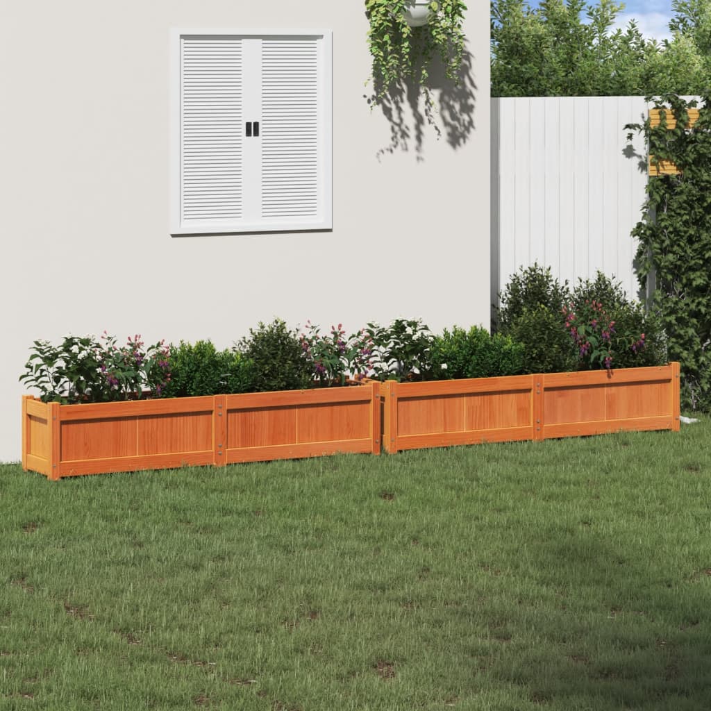 VidaXL jardinières 2 pcs cm bois de pin massif, marron lavé