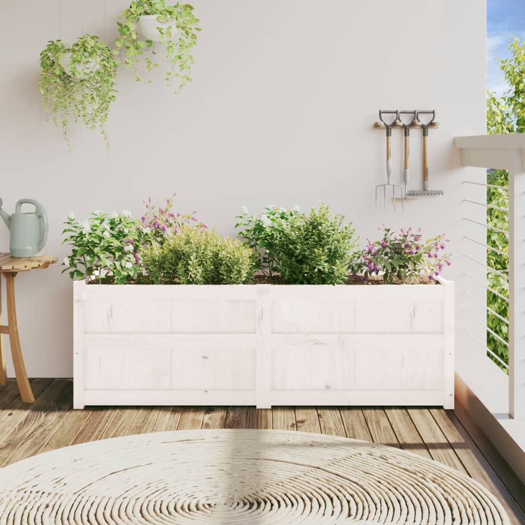 Vidaxx jardinière 150x50x50 cm bois de pin massif blanc