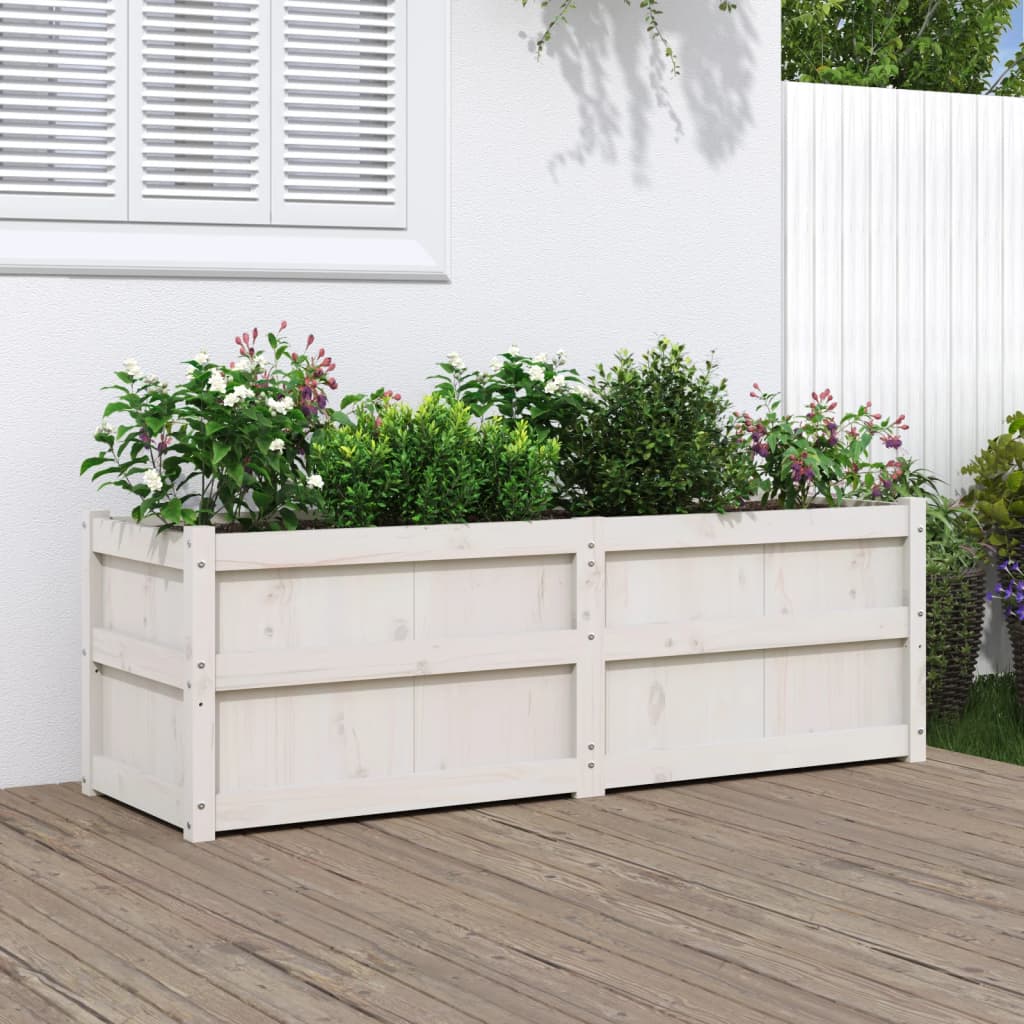 Vidaxx jardinière 150x50x50 cm bois de pin massif blanc