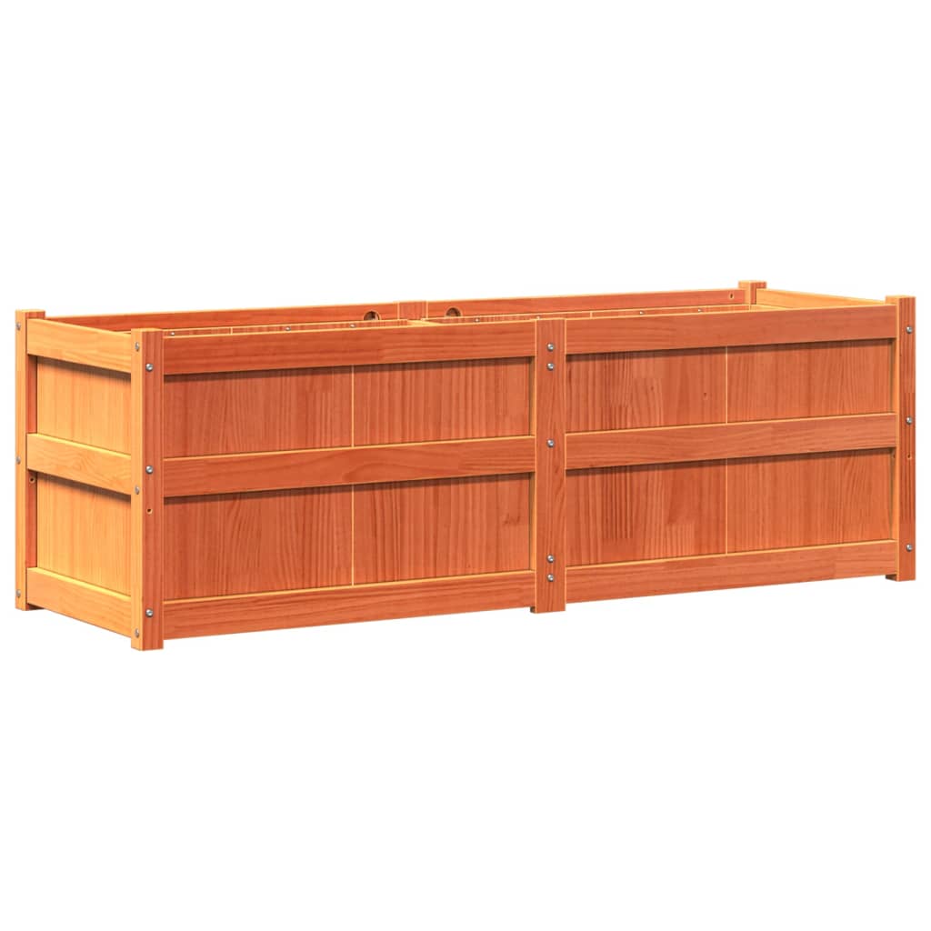 Vidaxx jardinière 150x50x50 cm bois de pin massif, marron lavé