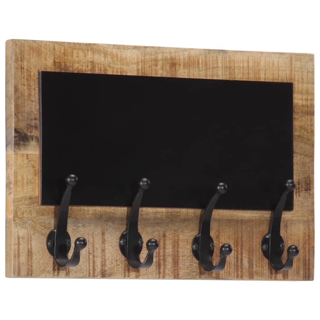 VidaXL Porte-manteaux muraux 2 pcs avec 4 crochets en bois de manguier massif