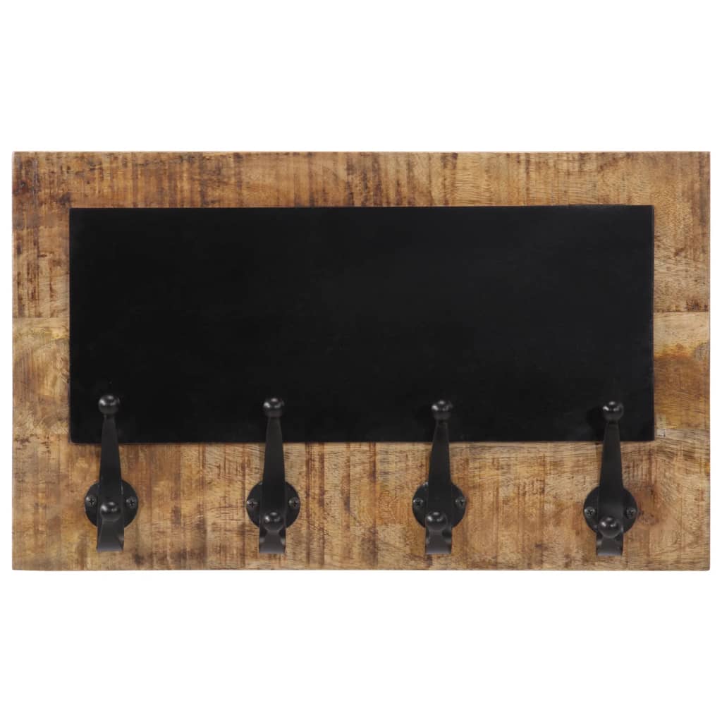 VidaXL Porte-manteaux muraux 2 pcs avec 4 crochets en bois de manguier massif