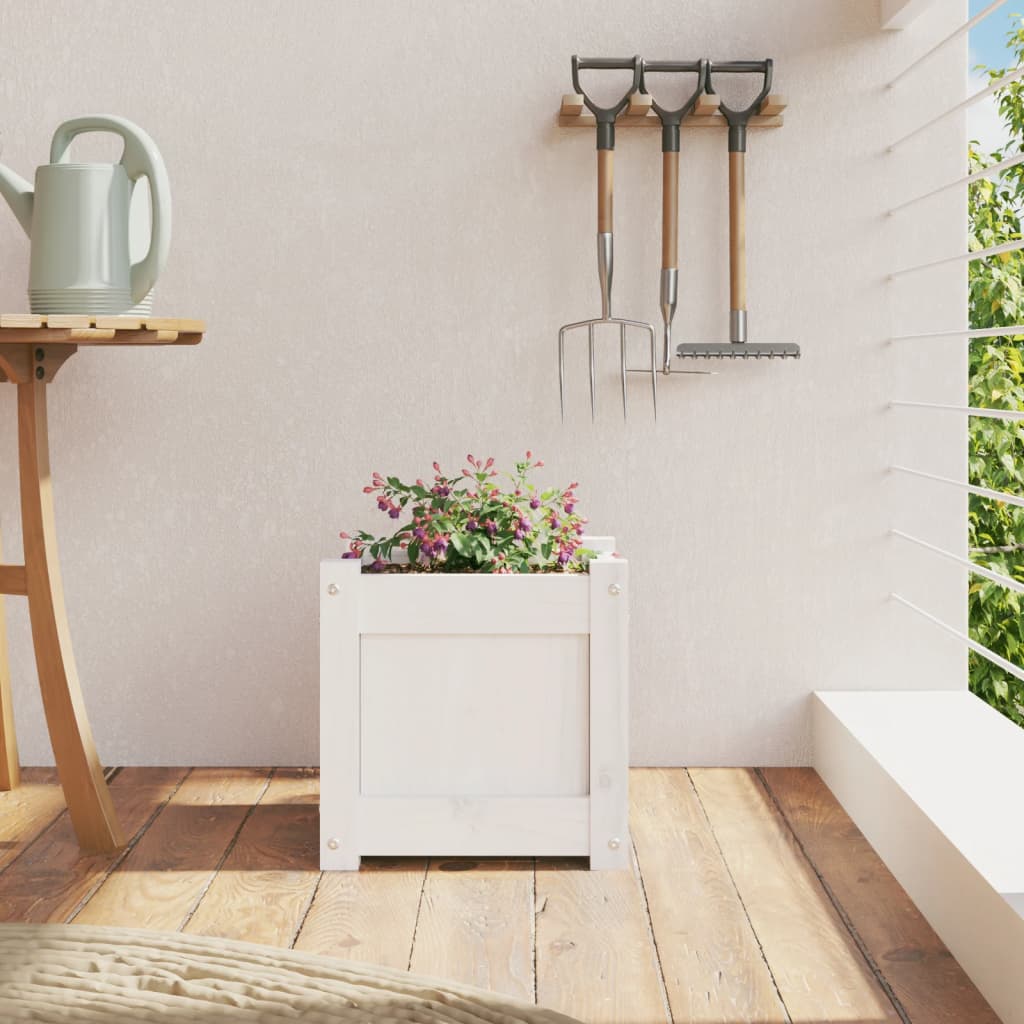 Vidaxx jardinière 31x31x31 cm bois de pin massif blanc