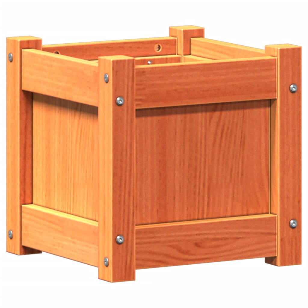 Vidaxx jardinière 31x31x31 cm bois de pin massif, marron lavé