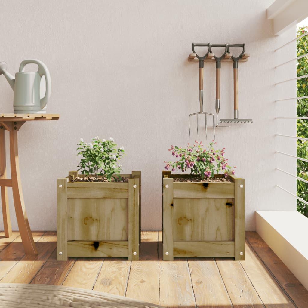 Jardinières Vidaxl 2 cm bois imprégné