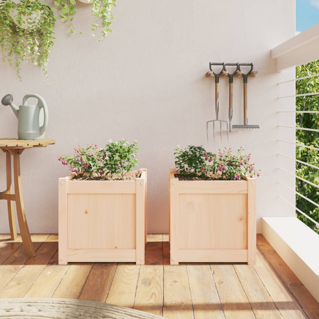 Vidaxx jardinières 2 pcs cm bois de pin massif