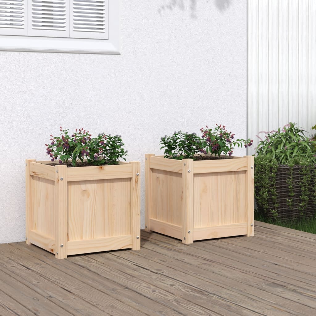 Vidaxx jardinières 2 pcs cm bois de pin massif