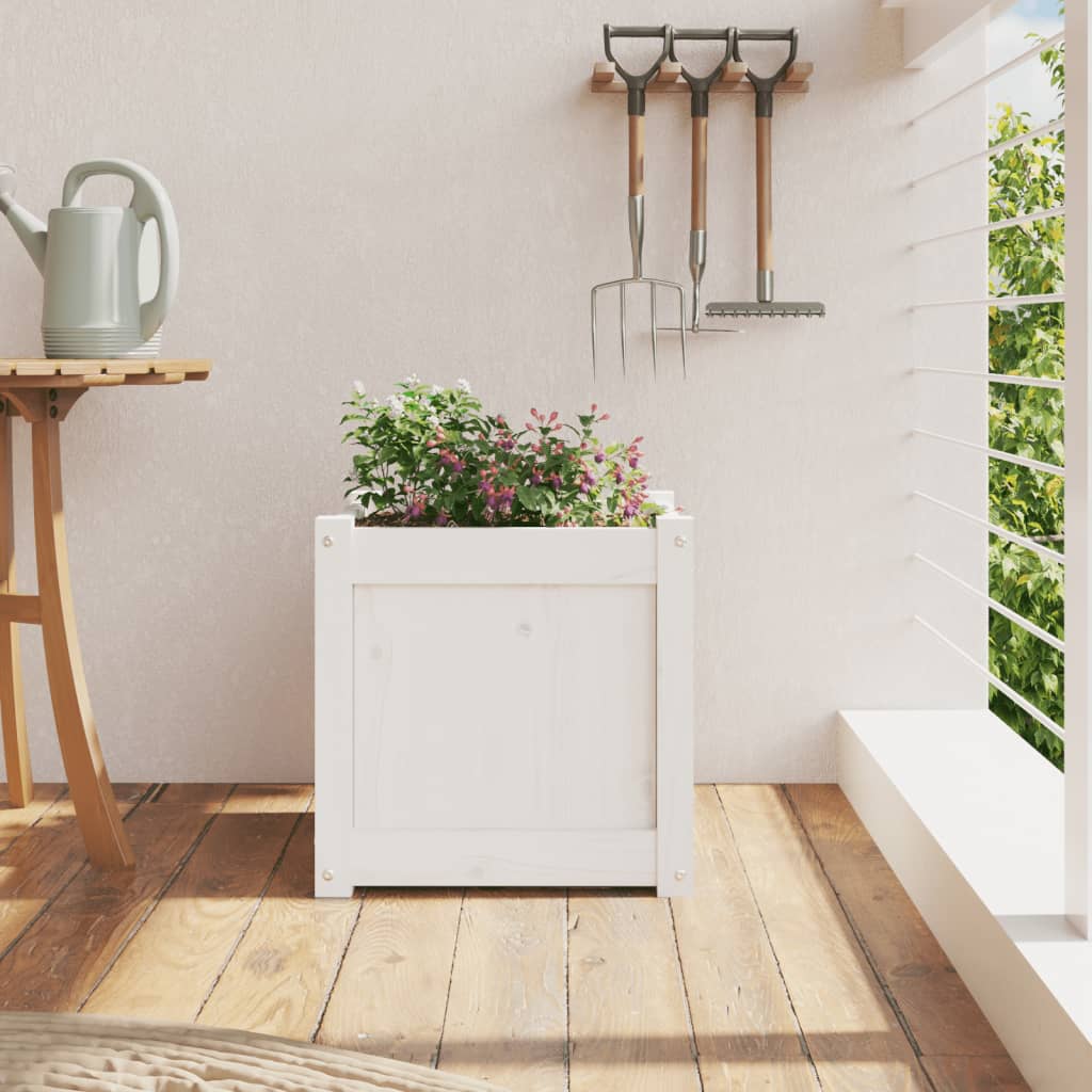Vidaxx jardinière 40x40x40 cm bois de pin massif blanc