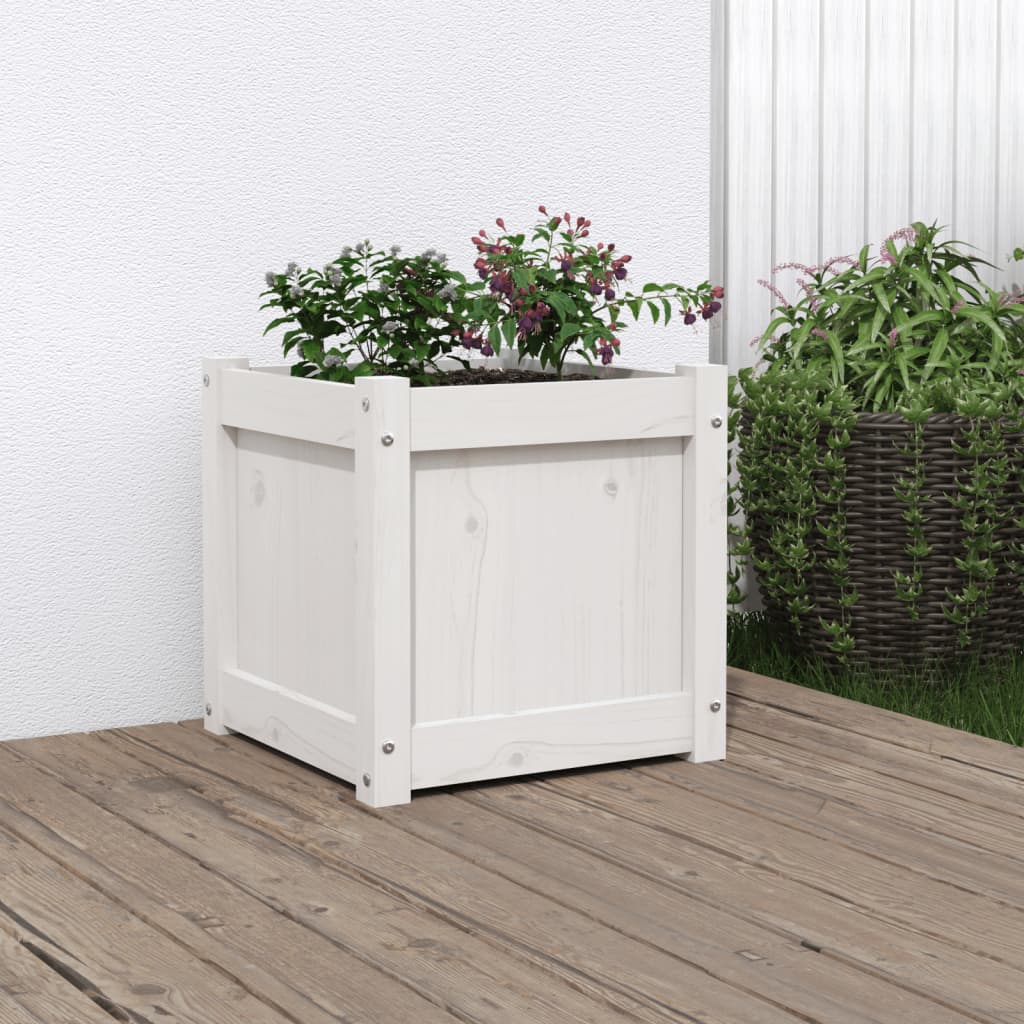 Vidaxx jardinière 40x40x40 cm bois de pin massif blanc
