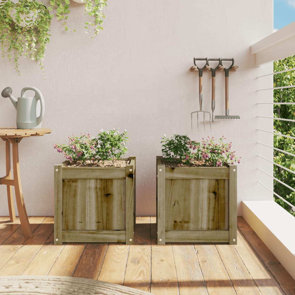 Jardinières Vidaxl 2 cm bois imprégné